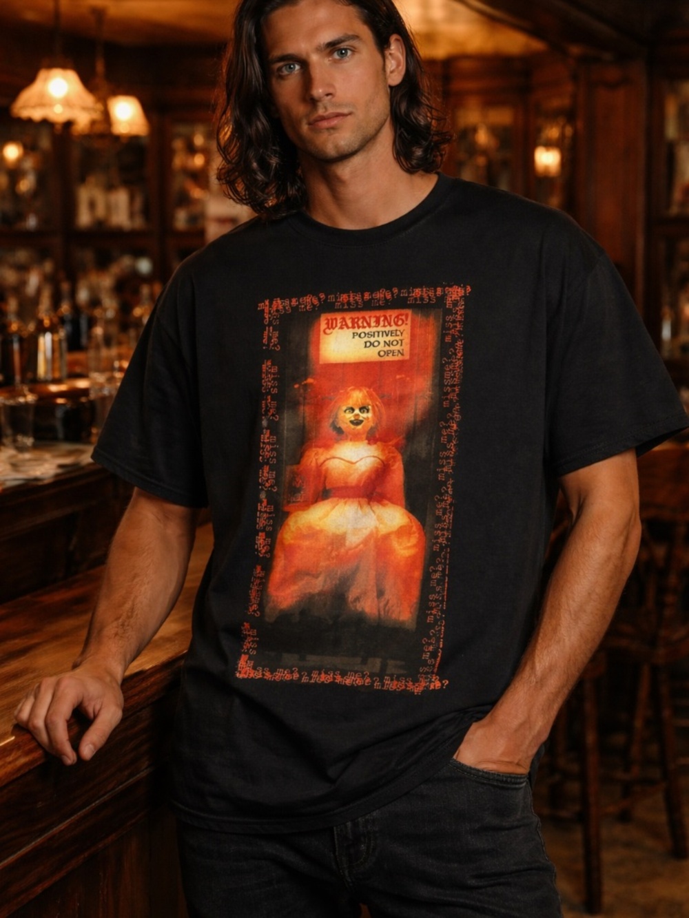 Annabelle Comes Home Horror Graphic Tee M Black Movie Shirt Creepy Doll